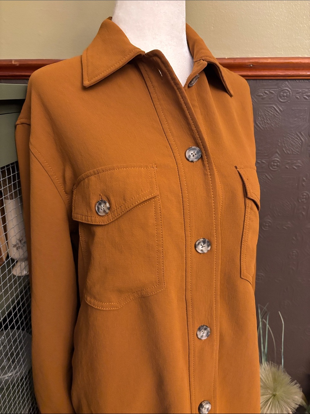 Aritzia Wilfred “The Ganna” shirt jacket, XXS Crepette Camel oversized Shacket - Picture 4 of 16